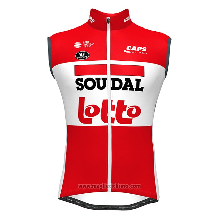 2022 Gilet Antivento Lotto Soudal Rosso Manica Corta e Salopette